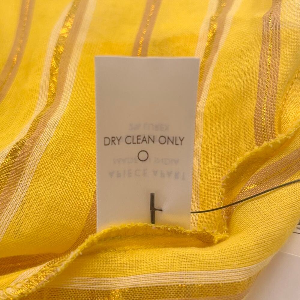 Apiece Apart Maria Del Mar Top in Yellow Metallic Stripe Size 4 - Picture 8 of 12